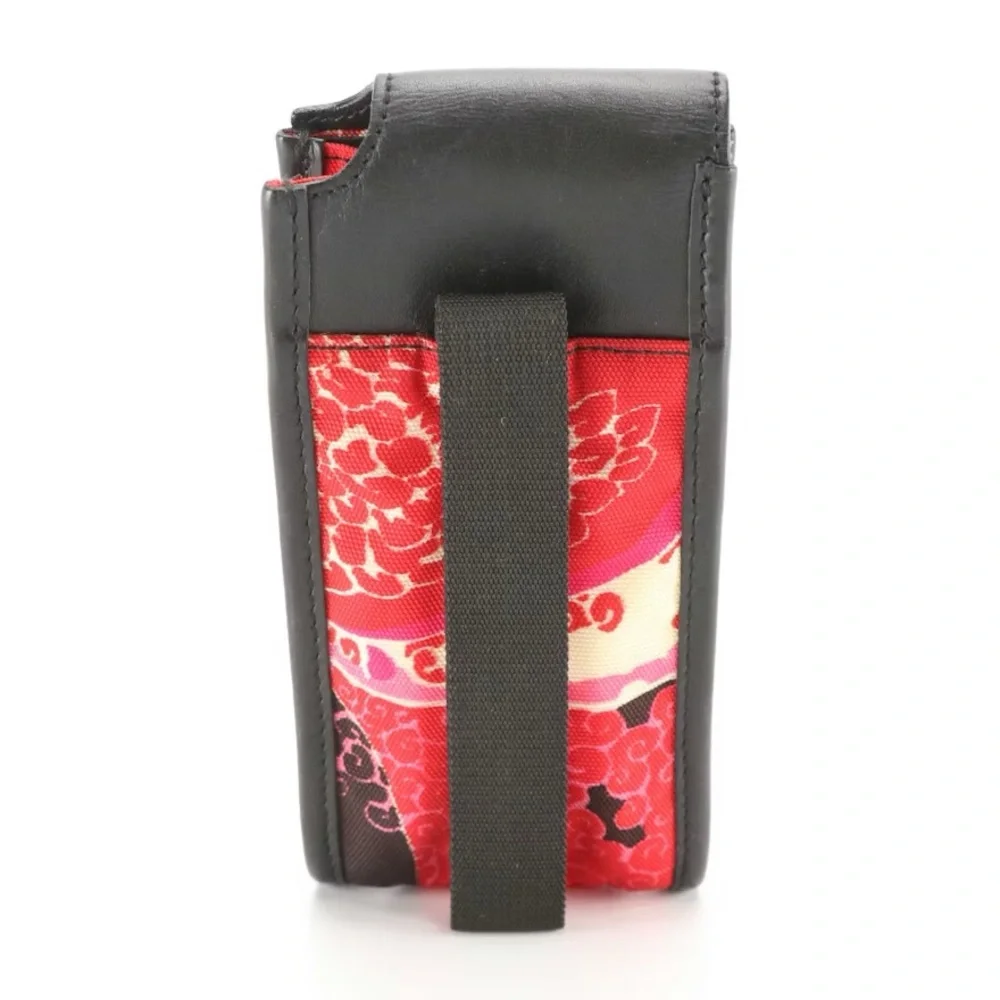 Gucci Phone Holder Accessory in Printed Nylon and Leather Trim
